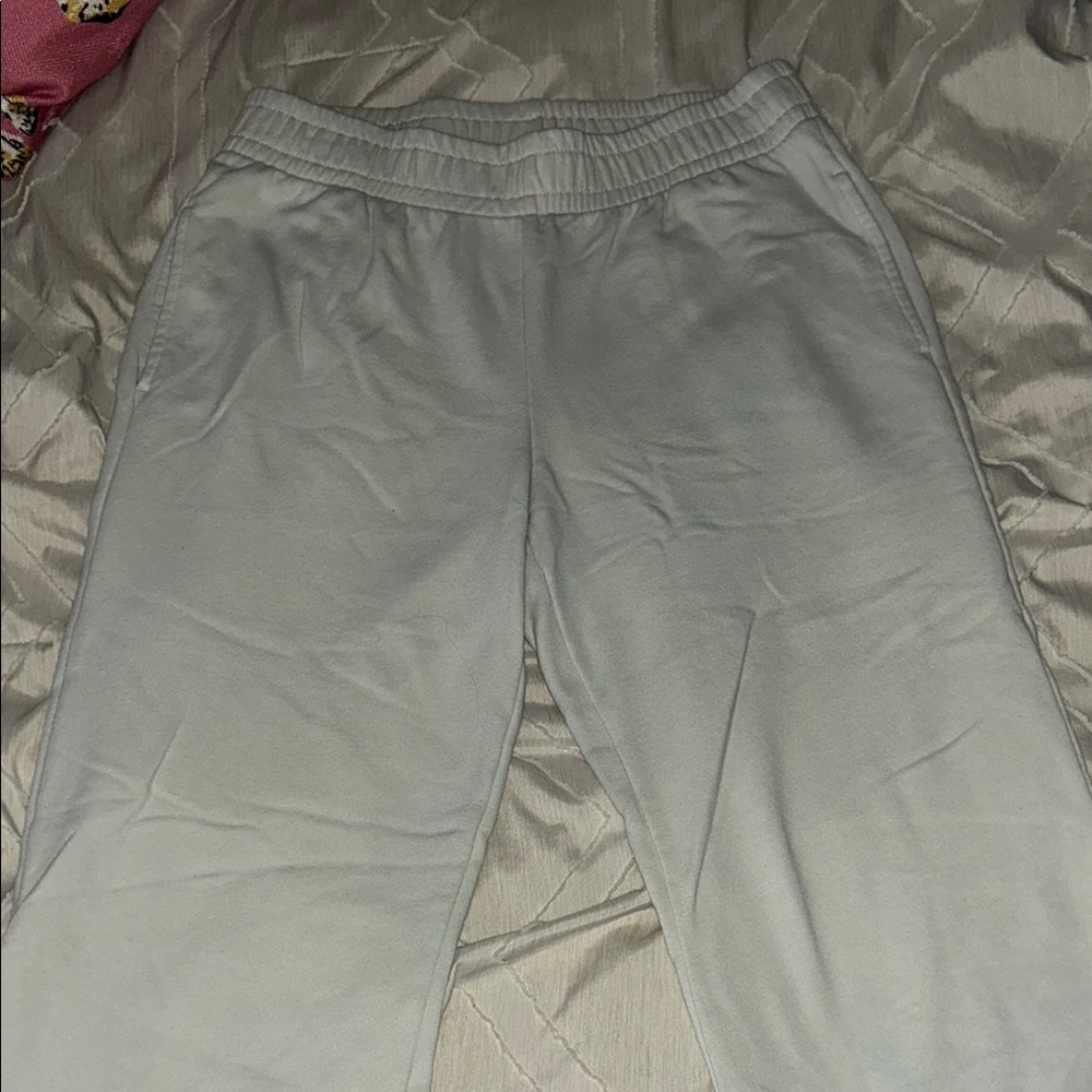White Elastic Waist Pants